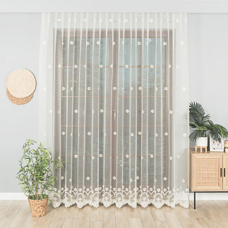 Firanka żakardowa pasowa 250cm kremowa 012, EAN: 5907693251601
