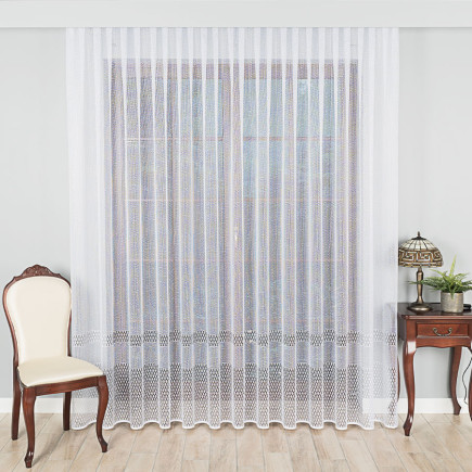 Firanka żakardowa pasowa, wysokość 250cm, kolor biały 001, EAN: 5907693242814