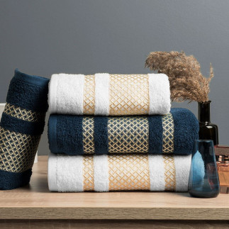 Lionel ręcznik, 50x90cm, kolor 302 biały ze złotą bordiurą