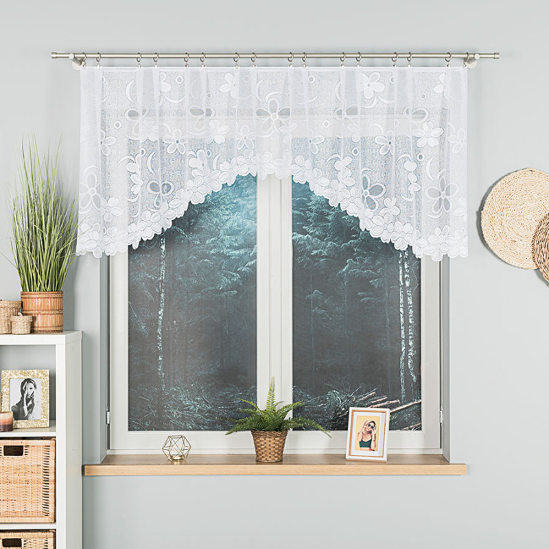 Renata firanka żakardowa gotowa 250x80 cm kolor biały EAN: 5907693247130