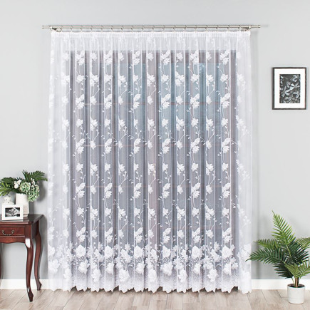 Firanka żakardowa biała 230cm wzór po całości EAN: 2010000546512