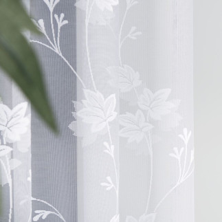 Firanka żakardowa ze wzorem po całości, wysokość 230cm, kolor 001 biały
