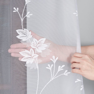 Firanka żakardowa ze wzorem po całości, wysokość 230cm, kolor 001 biały