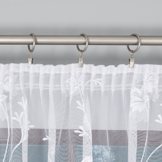 Firanka żakardowa ze wzorem po całości, wysokość 230cm, kolor 001 biały