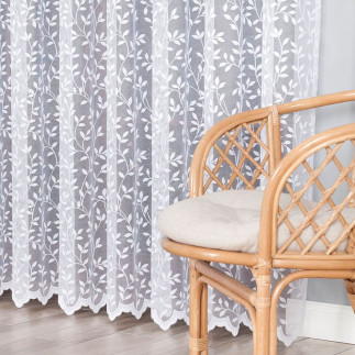 Firanka żakardowa ze wzorem po całości, wysokość 220cm, kolor 001 biały