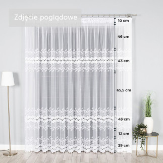 Firanka żakardowa pasowa 220cm biały EAN: 2010000435038