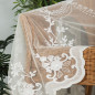 Firanka haftowana na greckim tiulu 310cm 067 kremowa ze wzorem dolnym, EAN: 5907693271647