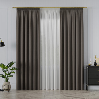 Mirabel tkanina dekoracyjna, wysokość 320cm, kolor 909 szarobrązowy