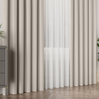 Greta tkanina dekoracyjna typu blackout, wysokość 320cm, kolor 002 ecru