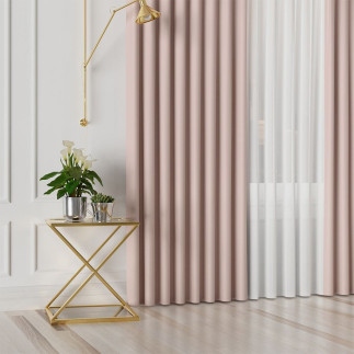 Greta tkanina dekoracyjna typu balckout, wysokość 320cm, kolor 009 pudrowy różowy