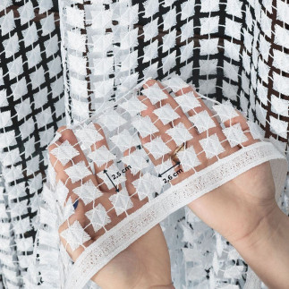 Tkanina gipiurowa z przenaczeniem na firanę i obrus, wysokość 280cm, kolor szary 005 z lurexem