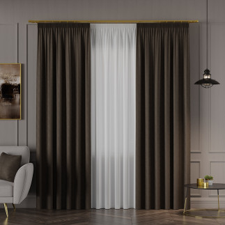 Sybilla tkanina dekoracyjna, wysokość 320cm, kolor 120 ciemny brązowy