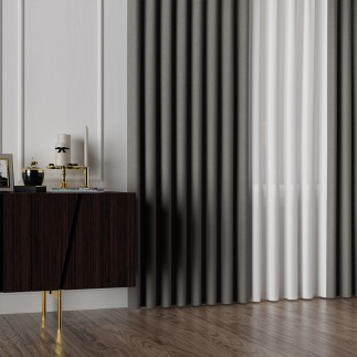 Rufus tkanina dekoracyjna dwustronna, wysokość 320cm, kolor 717 ciepły ciemny szary