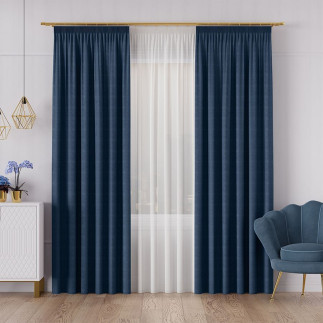 Ibiza tkanina dekoracyjna, wysokość 300cm, kolor 014 granatowy