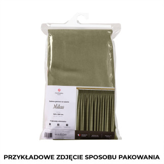 Milas zasłona gotowa na taśmie, szerokość 140 x wysokość 250cm, kolor 039 czarny