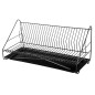 Suszarka do naczyń 1-poziomowa 60 cm czarna z tacką, EAN: 5906551042269