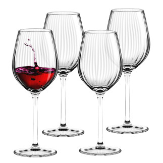 Plisse kpl.4 kieliszków wino czerwone 500ml