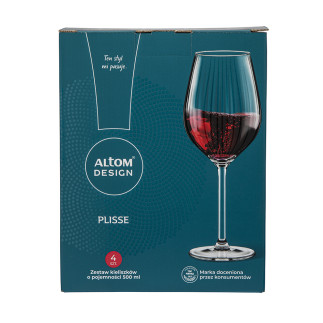 Plisse kpl.4 kieliszków wino czerwone 500ml