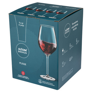 Plisse kpl.4 kieliszków wino czerwone 500ml
