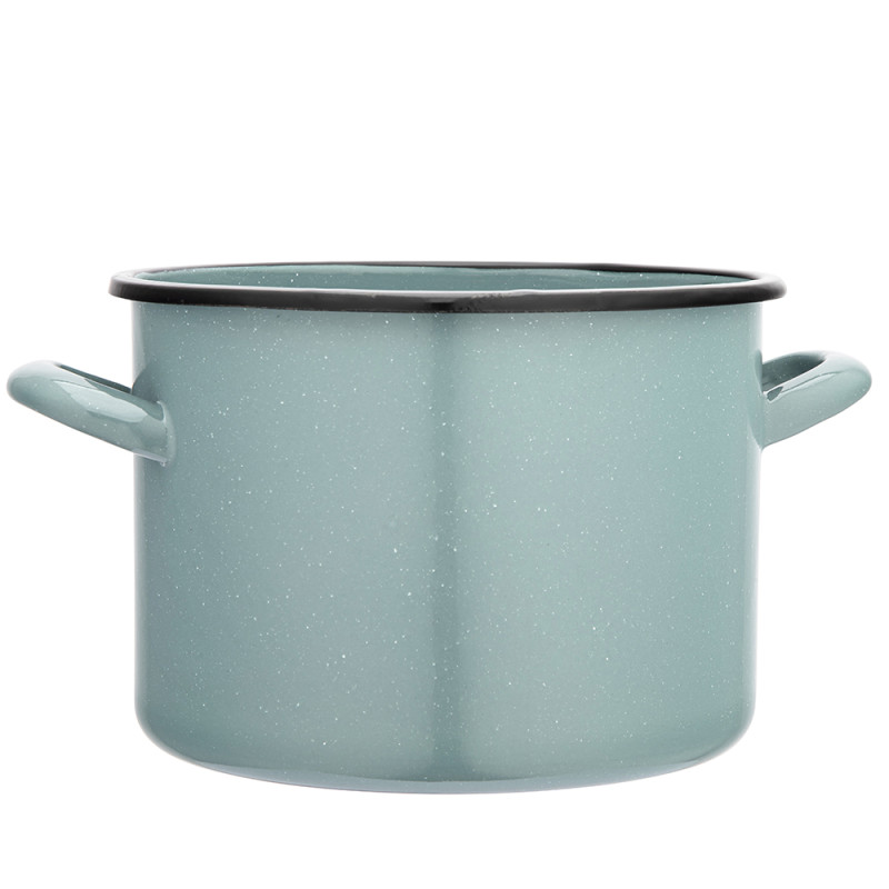 Garnek prosty 5,8l śr.22cm wys.16cm szałwiowy nakrapiany
