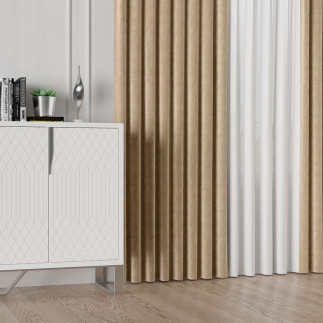 Velvet tkanina dekoracyjna, wysokość 300cm, kolor 013 ciepły beżowy