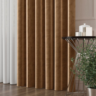 Velvet tkanina dekoracyjna, wysokość 300cm, kolor 015 ciepły brązowy