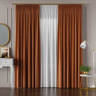 Velvet tkanina dekoracyjna, wysokość 300cm, kolor 028 rdzawy