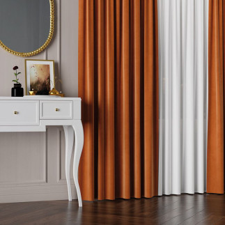 Velvet tkanina dekoracyjna, wysokość 300cm, kolor 028 rdzawy