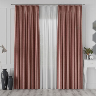 Velvet tkanina dekoracyjna, wysokość 300cm, kolor 034 ciemny pudrowy różowy