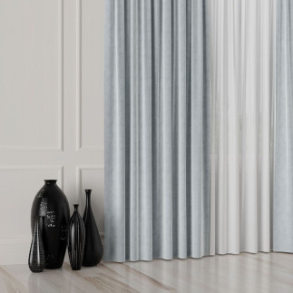 Tkanina dekoracyjna Velvet 300cm Szaro-Niebieski 060, EAN: 5907693242364