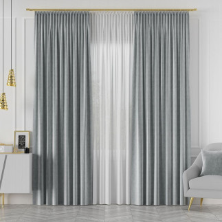 Velvet tkanina dekoracyjna, wysokość 300cm, kolor 072 pastelowy szary
