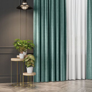 Velvet tkanina dekoracyjna, wysokość 300cm, kolor 102 morski