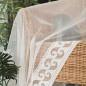 Firanka haftowana na greckim tiulu 310cm kolor 002 kremowy z wzorem - EAN: 5907693271487