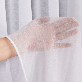 Tiana firanka trudnopalna z ołowianką, wysokość 300cm, kolor 001 biały