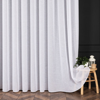 Tiana firanka trudnopalna z ołowianką, wysokość 300cm, kolor 001 biały
