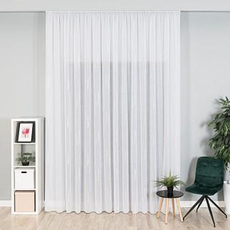 Firanka fantazyjna z ołowianką 320cm, kolor biały z beżowym, EAN: 5907693228658