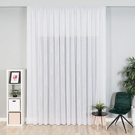Firanka fantazyjna z ołowianką 320cm, kolor biały z beżowym, EAN: 5907693228658