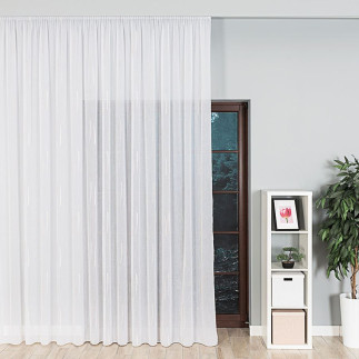 Firanka fantazyjna ze wzorem po całości z ołowianką, wysokość 320cm, kolor 018 biały z beżowym