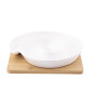 Porcelanowe naczynie dzielone z bambusową podstawą 20,5x20,5x2,5 cm EAN: 5904252389317