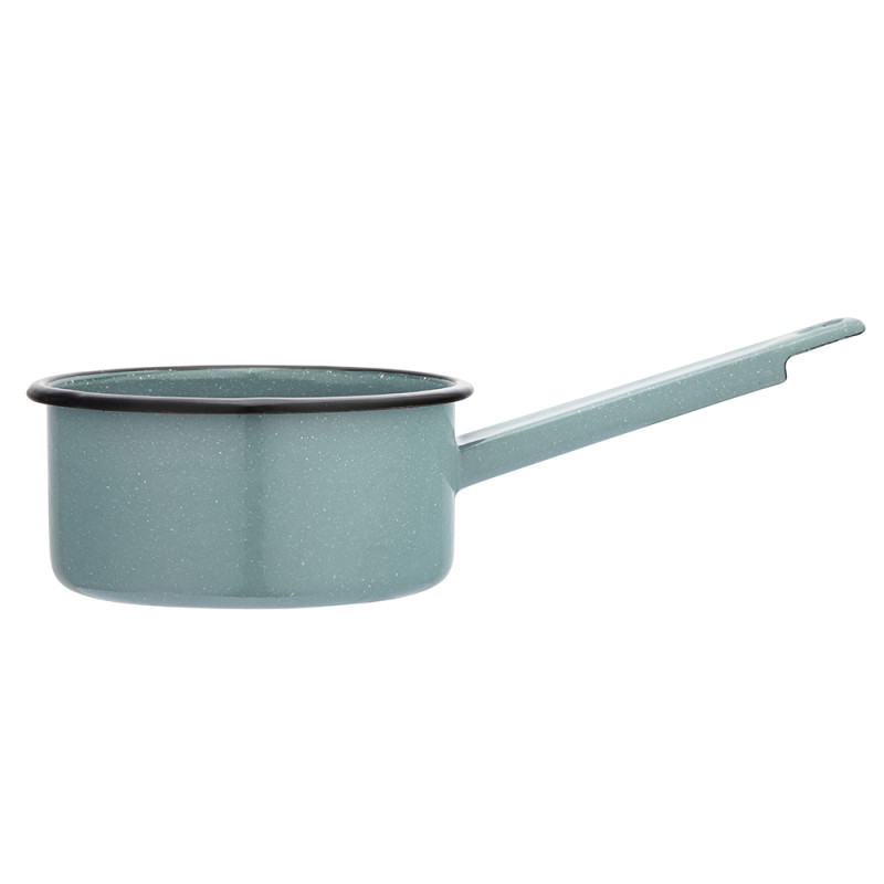 Rondel emaliowany 1,0l z trzonkiem śr.14cm wys.7cm szałwiowy nakrapiany EAN: 5906948733244