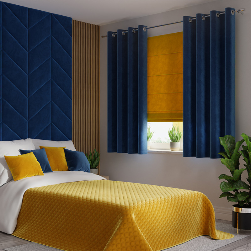 Velvi zasłona gotowa na przelotkach granatowa 140x160cm, kolor 011, EAN: 5907693260061