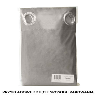 Velvi zasłona gotowa na przelotkach, szerokość 140 x wysokość 160cm, kolor 017 szaro-beżowy