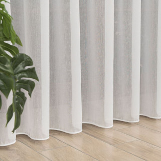 Firanka fantazyjna z ołowianką, wysokość 300cm, kolor 004 biały z błyszczącą nitką