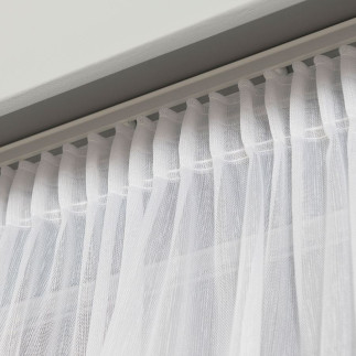 Firanka fantazyjna z ołowianką, wysokość 300cm, kolor 004 biały z błyszczącą nitką