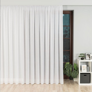 Firanka fantazyjna z ołowianką, wysokość 300cm, kolor 004 biały z błyszczącą nitką