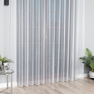Firanka fantazyjna z ołowianką, wysokość 330cm, kolor 001 biały