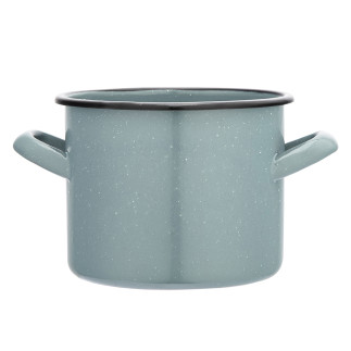 Garnek prosty 1,5l śr.14cm wys.11cm szałwiowy nakrapiany
