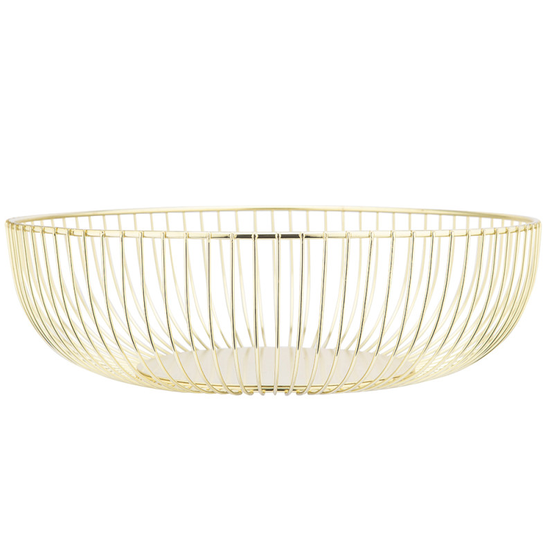 Koszyk na owoce metalowy okrągły złoty 28x9 cm EAN: 5904252389409