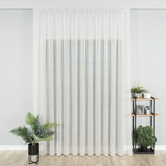 Firanka Fantazyjna Pasowa Offwhite z Jasnoszarymi Pasami 305cm EAN: 5907693250840
