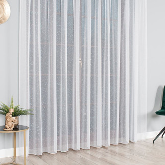 Firanka fantazyjna z ołowianką, wysokość 330cm, kolor 001 biały